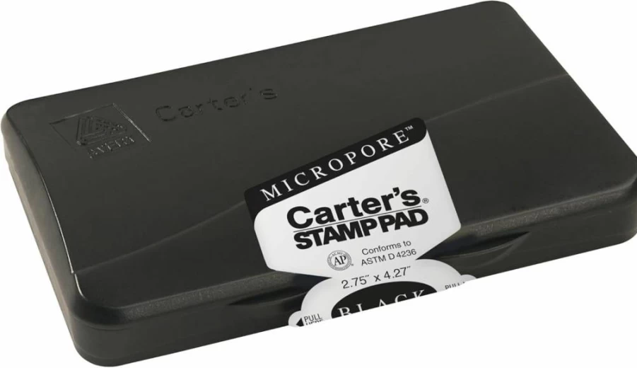 AVERY Carter's Micropore Stamp Pad 21281, Black Ink, 2.75" x 4.25", Premium Stamp Ink for Office & Craft Use