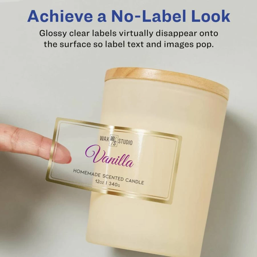 Avery Matte White 3" x 3" Square Labels with Metallic Gold Borders - 60 Pack, Laser/Inkjet Printable (6542) for Professional Printing