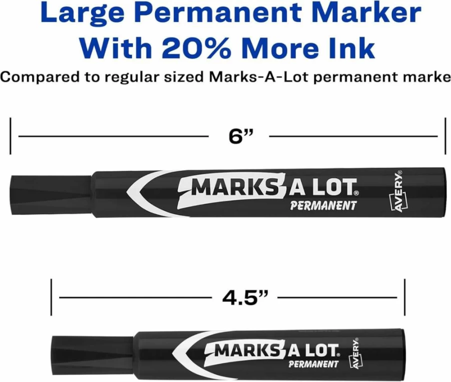 AVERY Marks-A-Lot 36-Pack Black Chisel Tip Permanent Markers for Signs, Posters, and Office Use (98206)