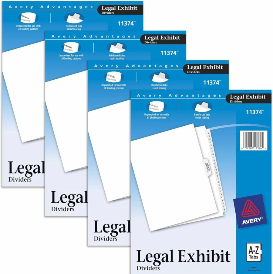 AVERY Premium Collated Legal Index Dividers, Side-Tab, A-Z & Table of Contents, 8.5 x 11 Inches, 1 Set (11374)