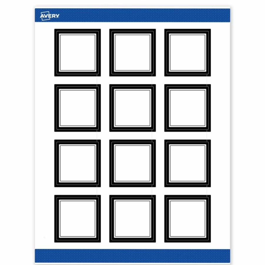 AVERY 2" x 2" Gold Edge Dots Printable Square Labels, Matte White Permanent Adhesive, 120 Count Pack, Laser/Inkjet Compatible for Product Labeling & Merchandising