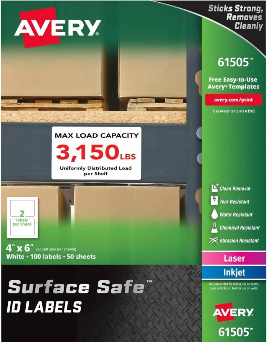 Avery 61503 Durable Labels, 2 x 3.5 Inches, Permanent Adhesive, Weatherproof, for Organizing & Identification