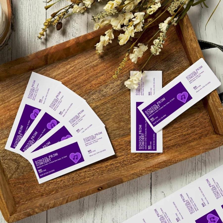 AVERY 16431 Printable Raffle Tickets, 2.125" x 5.5" Size, 200 Sheets for Laser/Inkjet Printers, White Event Entry Tickets for Parties & Fundraisers