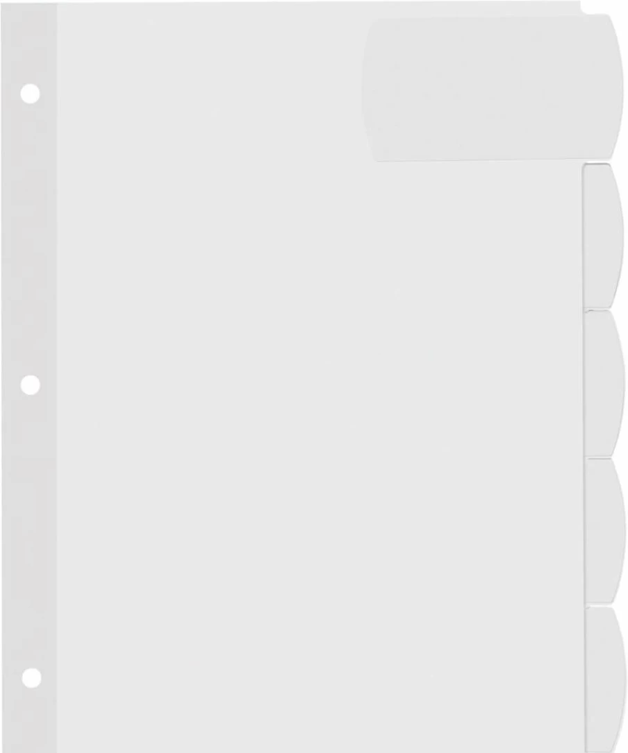 AVERY Big Tab Printable Dividers - 5 Tabs, 4 Sets, White, Easy Peel Labels (14438) for Office Organization