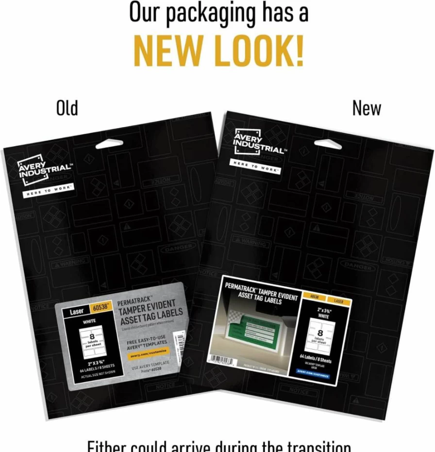 AVERY 61524 Metallic Asset Tag Labels, 3/4" x 2", Laser Printable, Waterproof, 240 Labels, Durable Metal Finish for Organization & Tracking