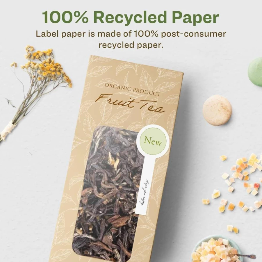 AVERY Recycled Matte White Lollipop Labels 1.5" x 4" - Eco-Friendly, Permanent Adhesive, Laser/Inkjet Printable, 80-Pack, Print-to-Edge