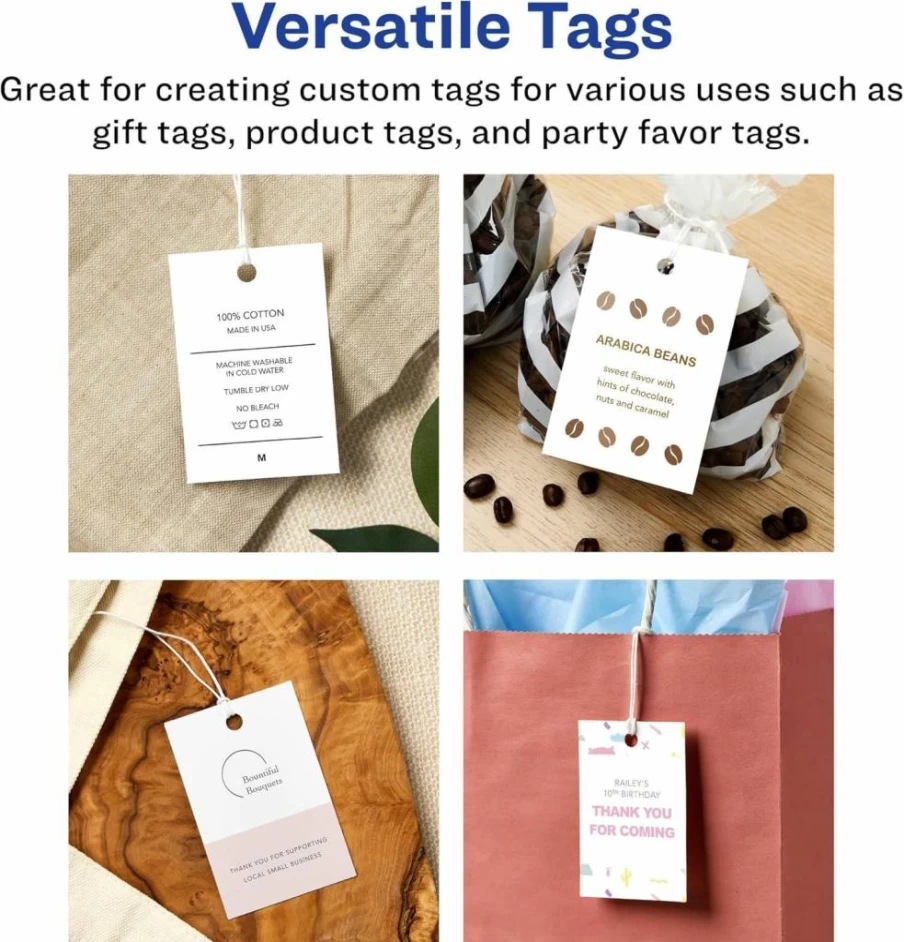 Avery Matte White Printable Tags with Sure Feed Technology, 2" x 3" Rectangle Labels for Laser/Inkjet Printers, 200-Pack, Print-To-The-Edge Design