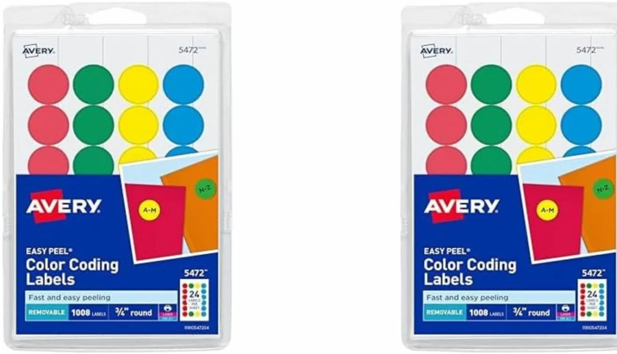 Avery Removable Color-Coding Labels, 3/4 Inch Round, Assorted Colors, 1008 Adhesive Stickers for Organizing and Filing (5472)