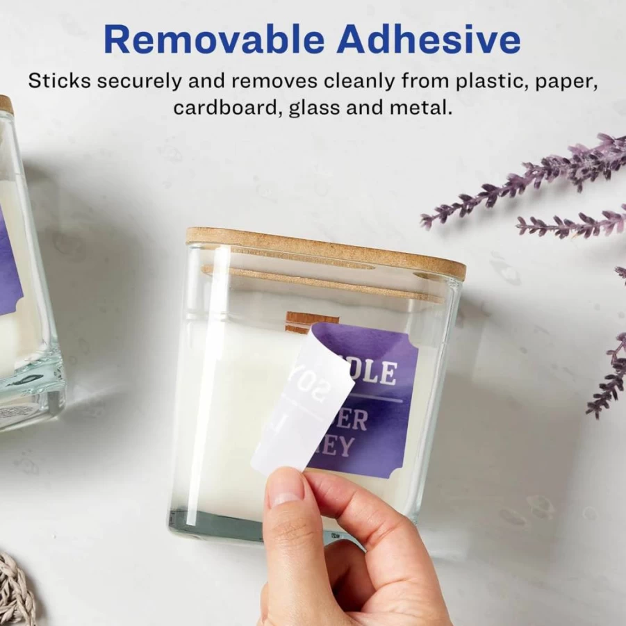 AVERY Matte White Removable Scalloped Labels 2" x 3" - 800 Pack, Sure Feed Technology, Print-To-The-Edge Design, Laser/Inkjet Printable, Peel & Stick Labels for Organizing