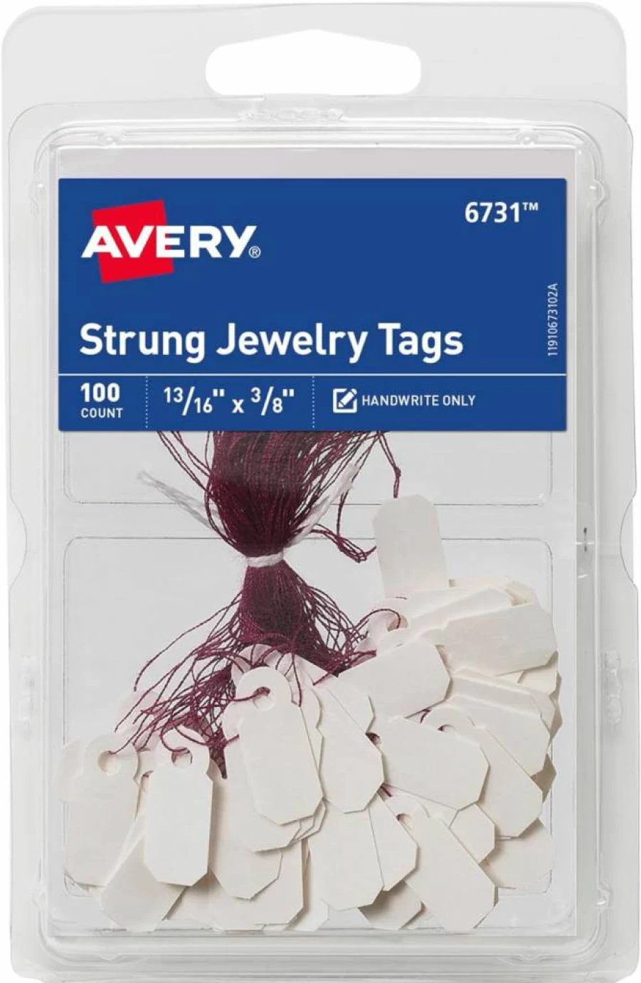 Avery 6731 Jewelry Tags, 0.8125" x 0.375" Small Metal Labels, Pack of 100 for Crafting and DIY