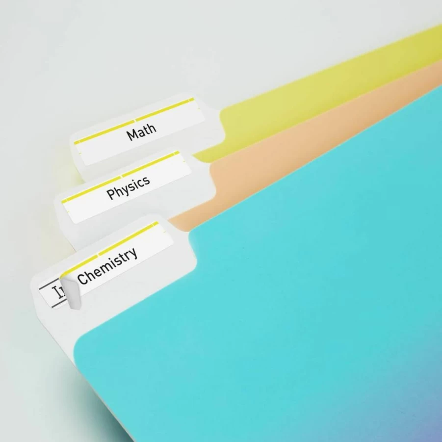 AVERY Trueblock Permanent File Folder Labels, 2/3" x 3-7/16", 1,500 White & Yellow Printable Labels (5966)