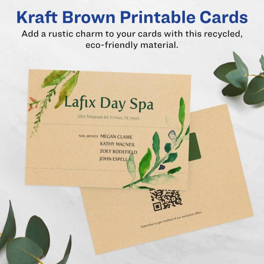 AVERY Printable Kraft Brown Postcards 3.5" x 5" - 200 Pack, Edge-to-Edge Printing, Compatible with Laser/Inkjet Printers