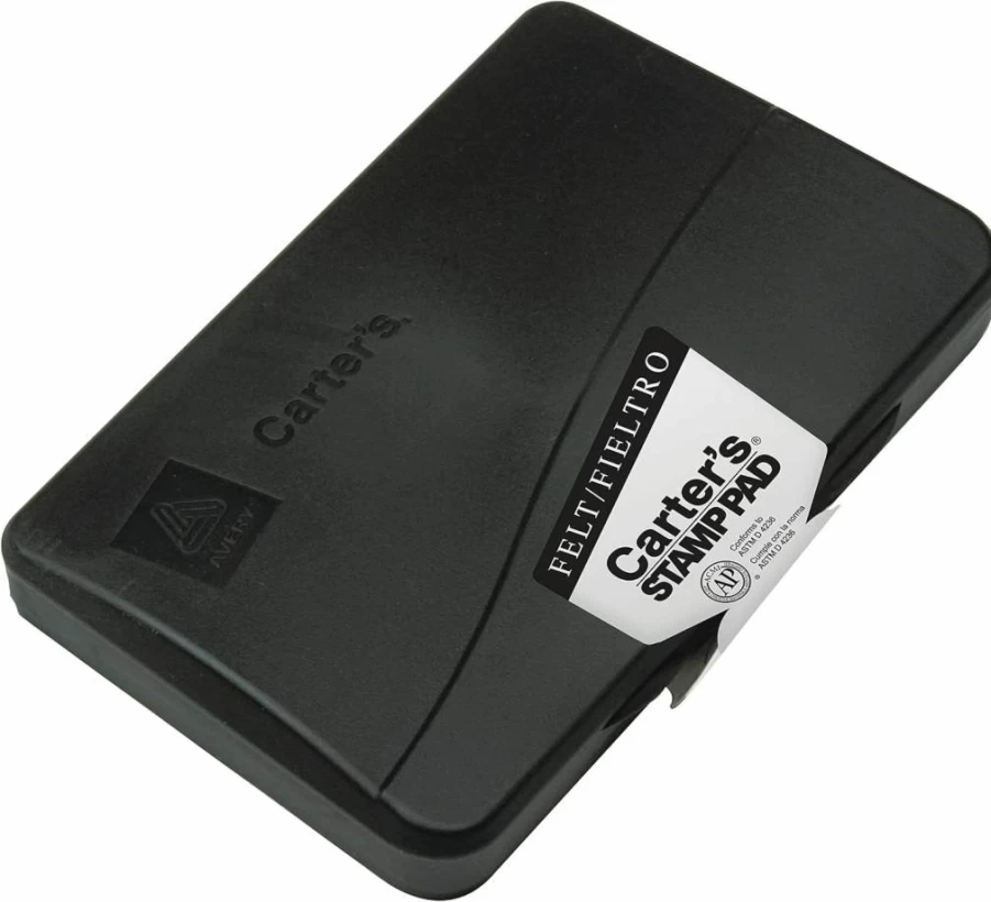 AVERY Felt Black Stamp Pad, 3.15" x 6.12" - Premium Ink Stamp Replacement for Office & Craft Use