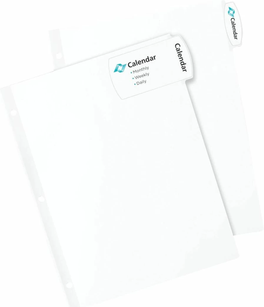 AVERY 5-Tab Printable White Binder Dividers with Easy Peel Labels, 20 Sets (14434) for 3-Ring Binders