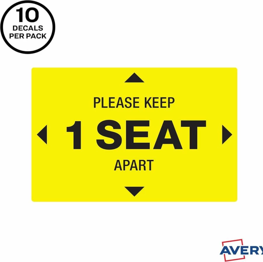 AVERY 83070 Removable Social Distancing Decals, 4"x6" Open/Closed Signs, 10-Pack Surface Safe Adhesive, Green & Red Safety Labels