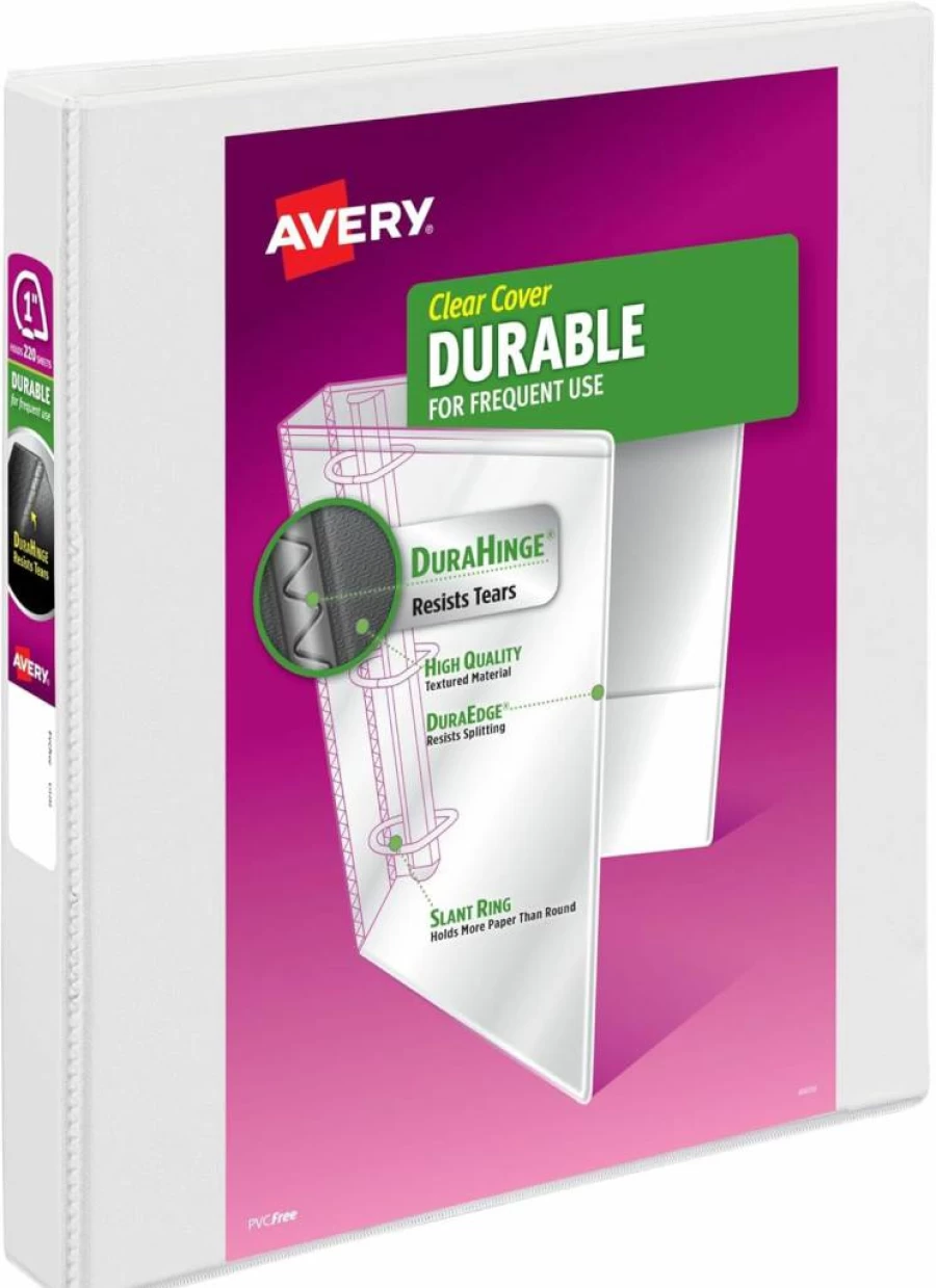 AVERY 12 Pack White 3-Ring Binders 1.5 Inch Slant D-Ring, Durable Binders for School, Office, Home Organization, Letter Size, 17022